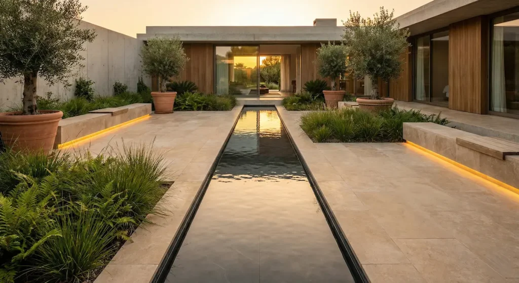 acequia en chalet moderno | jardinesconestiloes Acequia En Chalet Moderno Acústica Y Frescor Cómo Integrar El Agua En Tu Jardín