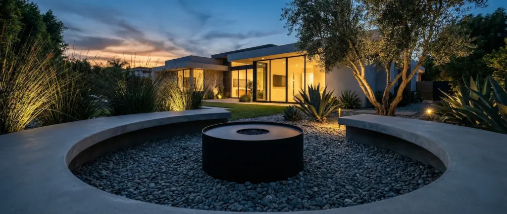 Arquitectura Moderna Al Anochecer Minimalismo Cálido El Lujo De Lo Esencial Y La Textura