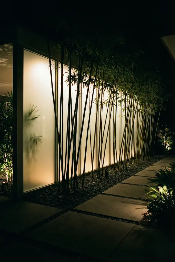 bambú con bolo al pie de noche | jardinesconestiloes Bambú Con Bolo Al Pie De Noche La Geometría Del Pensamiento Guía Maestra De Estilos En El Paisajismo De Autor