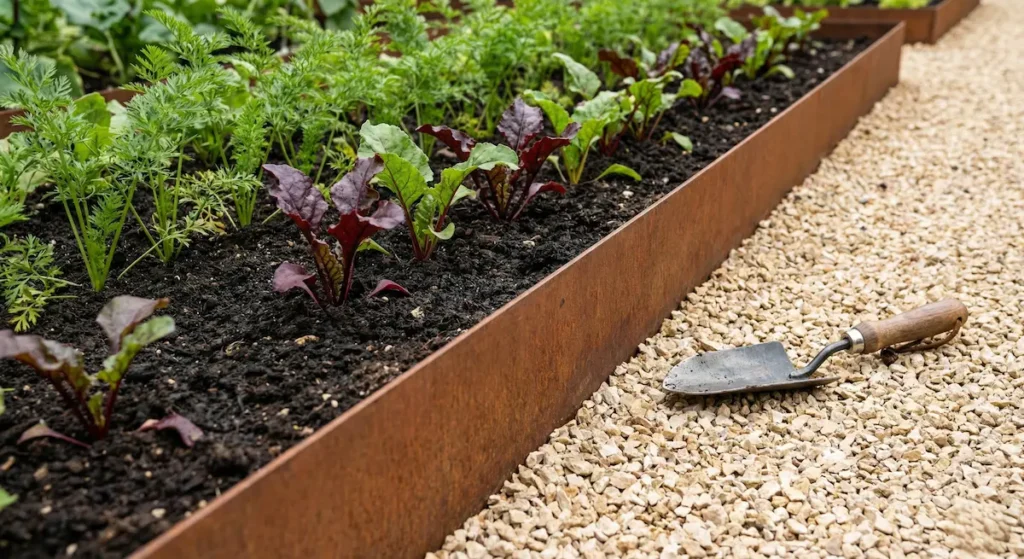 huerto con acero corten | jardinesconestiloes Huerto Con Acero Corten El Huerto Paisajístico Diseño Comestible De Alta Costura