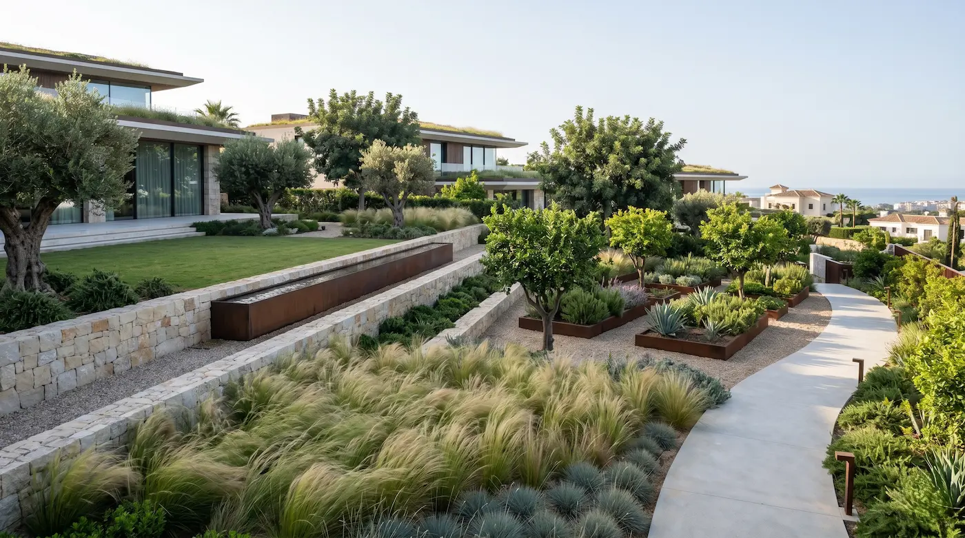 Jardín Con Vegetación Sostenible Y Moderno Tendencias En Paisajismo 2026 La Excelencia De Lo Natural