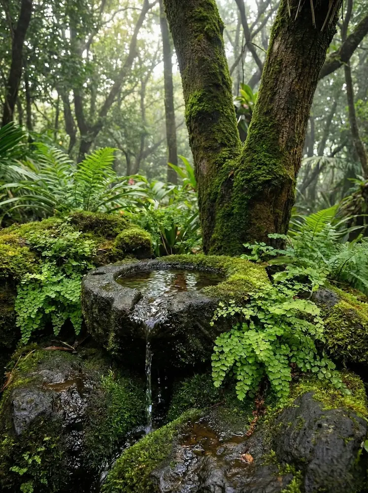 jardín subtropical con piedra volcánica helechos | jardinesconestiloes Jardín Subtropical Con Piedra Volcánica Helechos El Vergel Canario Exuberancia Tropical En Las Islas Occidentales