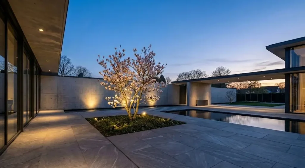 magnolia soulagena en chalet moderno iluminado | jardinesconestiloes Magnolia Soulagena En Chalet Moderno Iluminado La Arquitectura Botánica Cómo Diseñar Con Arbustos De Valor Floral