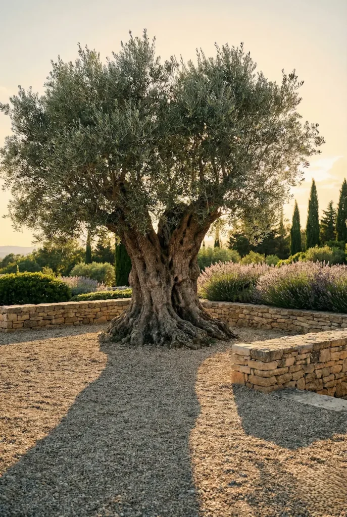 olivo centenario en paisaje mediterráneo | jardinesconestiloes Olivo Centenario En Paisaje Mediterráneo Jardín Mediterráneo