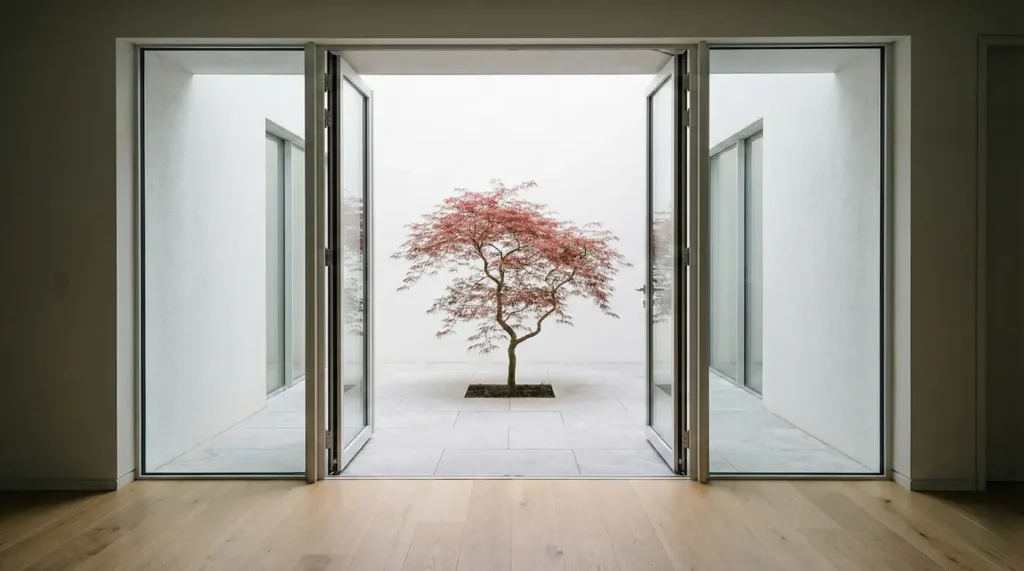 patio interior con arce japonés | jardinesconestiloes Patio Interior Con Arce Japonés Patios Interiores El Pulmón Del Minimalismo Cálido