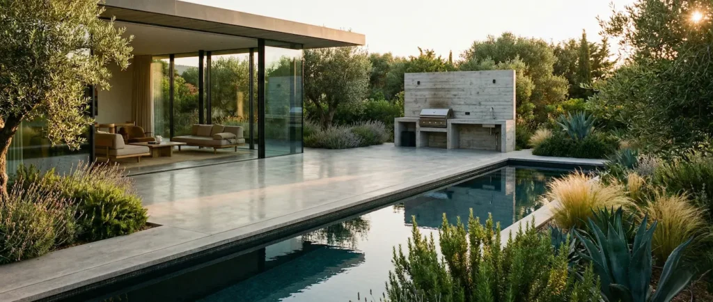 terraza de hormigón pulido integrada | jardinesconestiloes Terraza De Hormigón Pulido Integrada El Hormigón En El Paisajismo Del Soporte Estructural Al Diseño Profesional