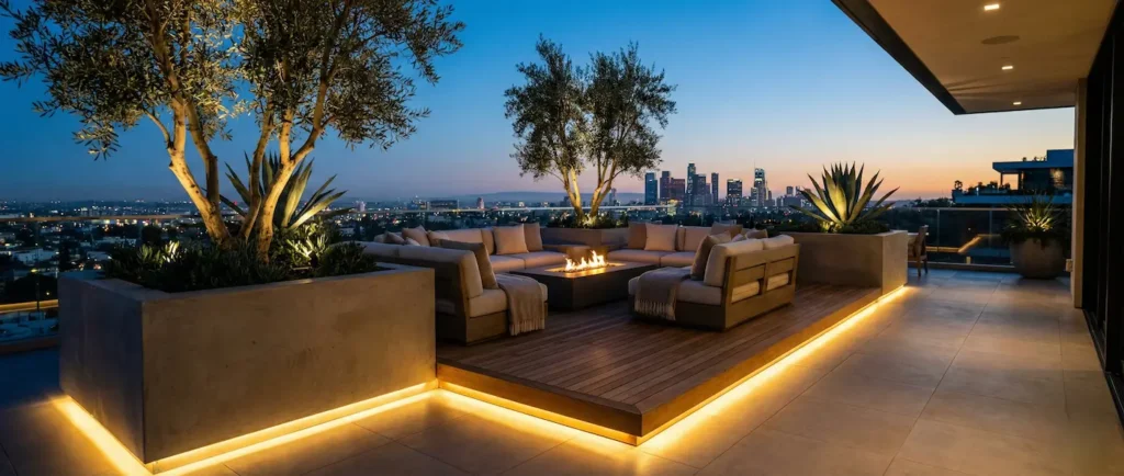 terraza penthouse con iluminación LED | jardinesconestiloes Terraza Penthouse Con Iluminación Led Jardines En Terrazas Y Azoteas El Oasis Urbano Vertical