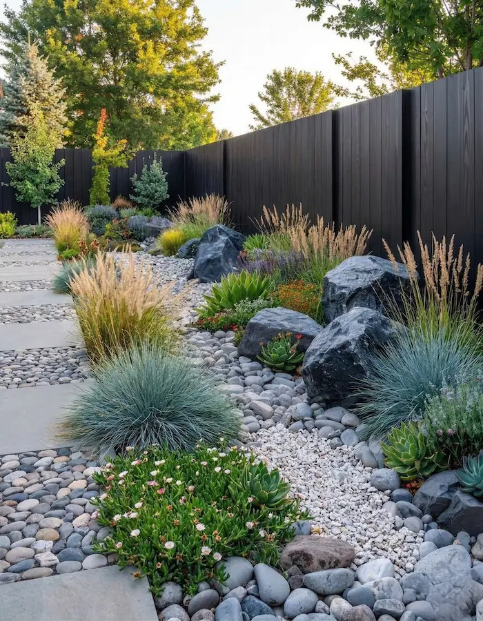 Bolo De Río Creando Cauce Seco En Arriate Jardín Áridos Y Piedras En El Jardín Guía Práctica De Combinaciones E Instalación Para Espacios Sostenibles