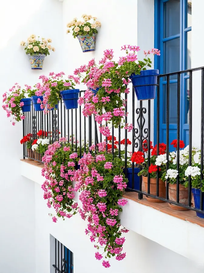 gitanillas en balcon1 | jardinesconestiloes Gitanillas En Balcon1 El Geranio pelargonium Color Luz Y El Nexo Vegetal Del Patio