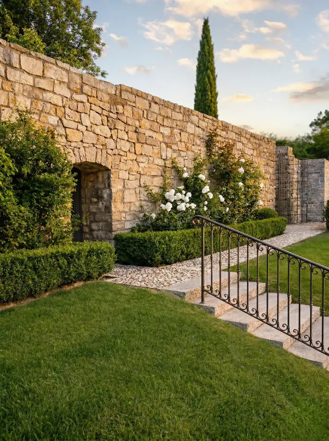 Jardín Con Muro Piedra Seca Caliza La Piedra Caliza En El Paisajismo Balear Estructura Textura E Integración