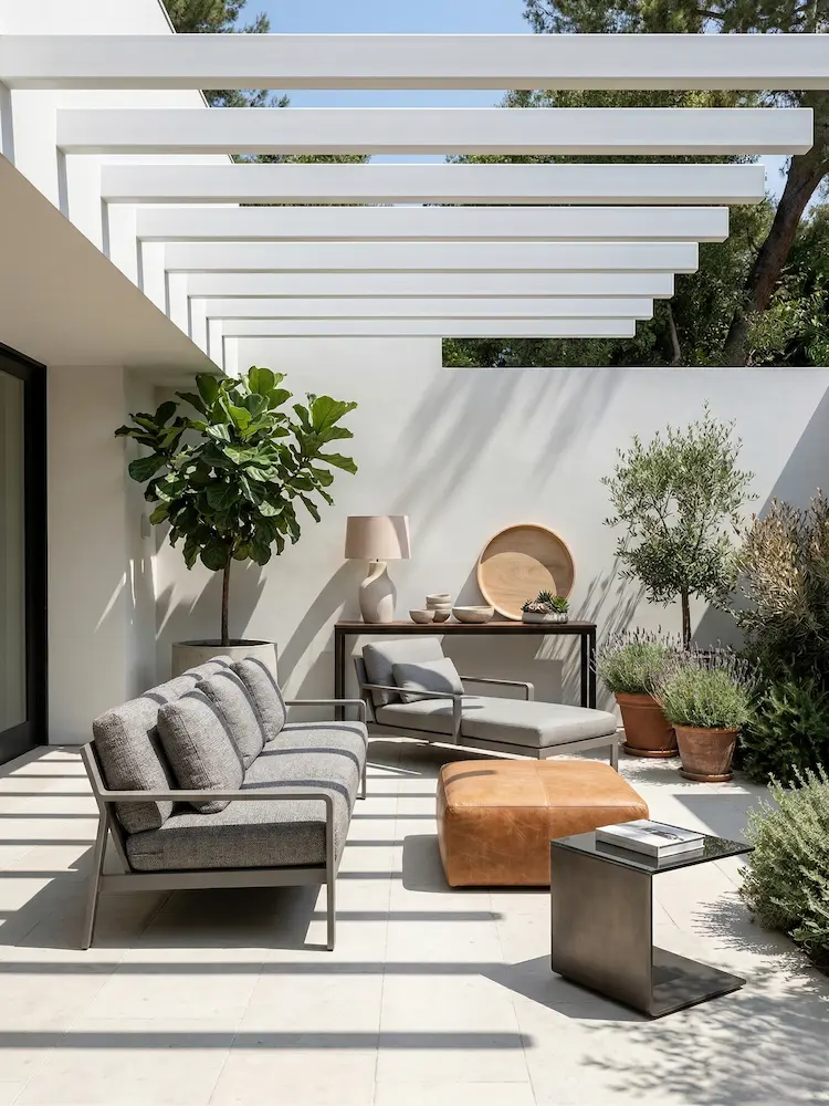 Pérgola Minimalismo Moderno Arquitectura De Sombra Tres Pérgolas D Diseño Exterior