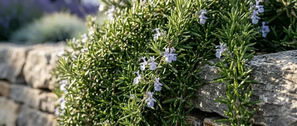 romero prostratus detalle en muro | jardinesconestiloes Romero Prostratus Detalle En Muro Jardines Que Se Cuidan Solos 6 Plantas Infalibles Para Xerojardinería