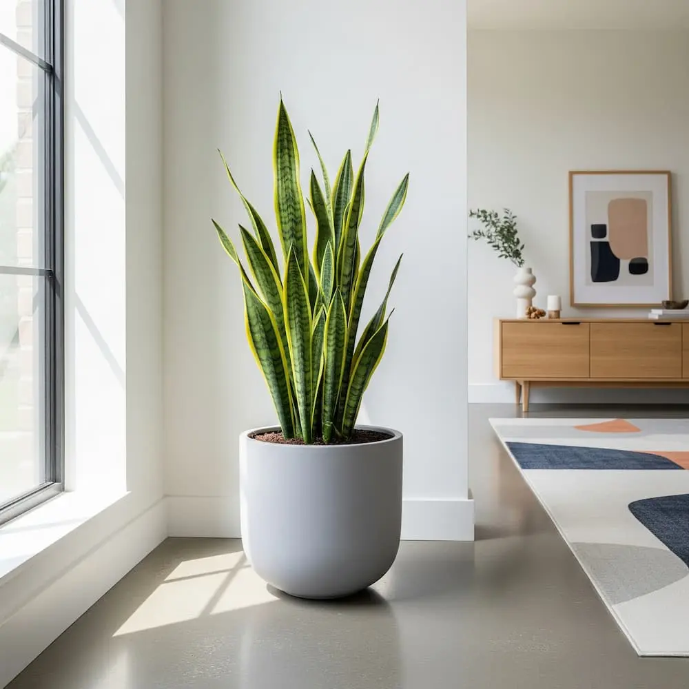 sansevierialaurentiirinconluminoso | jardinesconestiloes Sansevieria laurentii rincon luminoso Paisajismo De Interior Cómo Llevar El Jardín a Tu Salón Con Estilo
