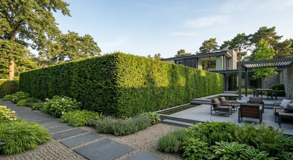 seto de leylandii bien cuidado con jardín completo | jardinesconestiloes Seto De Leylandii Bien Cuidado Con Jardín Completo 5 Coníferas De Referencia Para Estructurar Los Límites Del Jardín