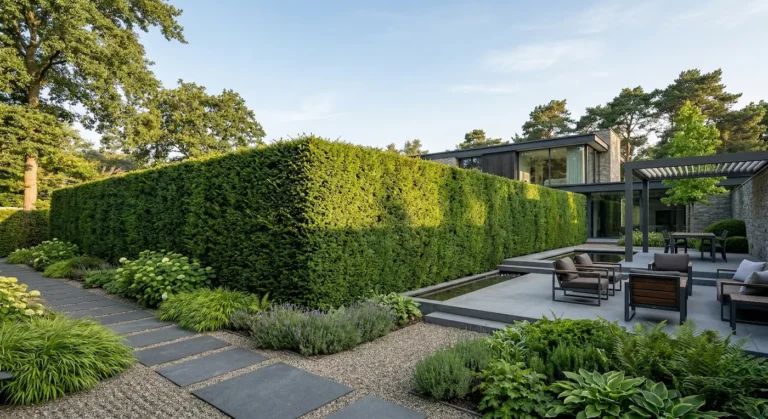 Seto De Leylandii Bien Cuidado Con Jardín Completo 5 Coníferas De Referencia Para Estructurar Los Límites Del Jardín