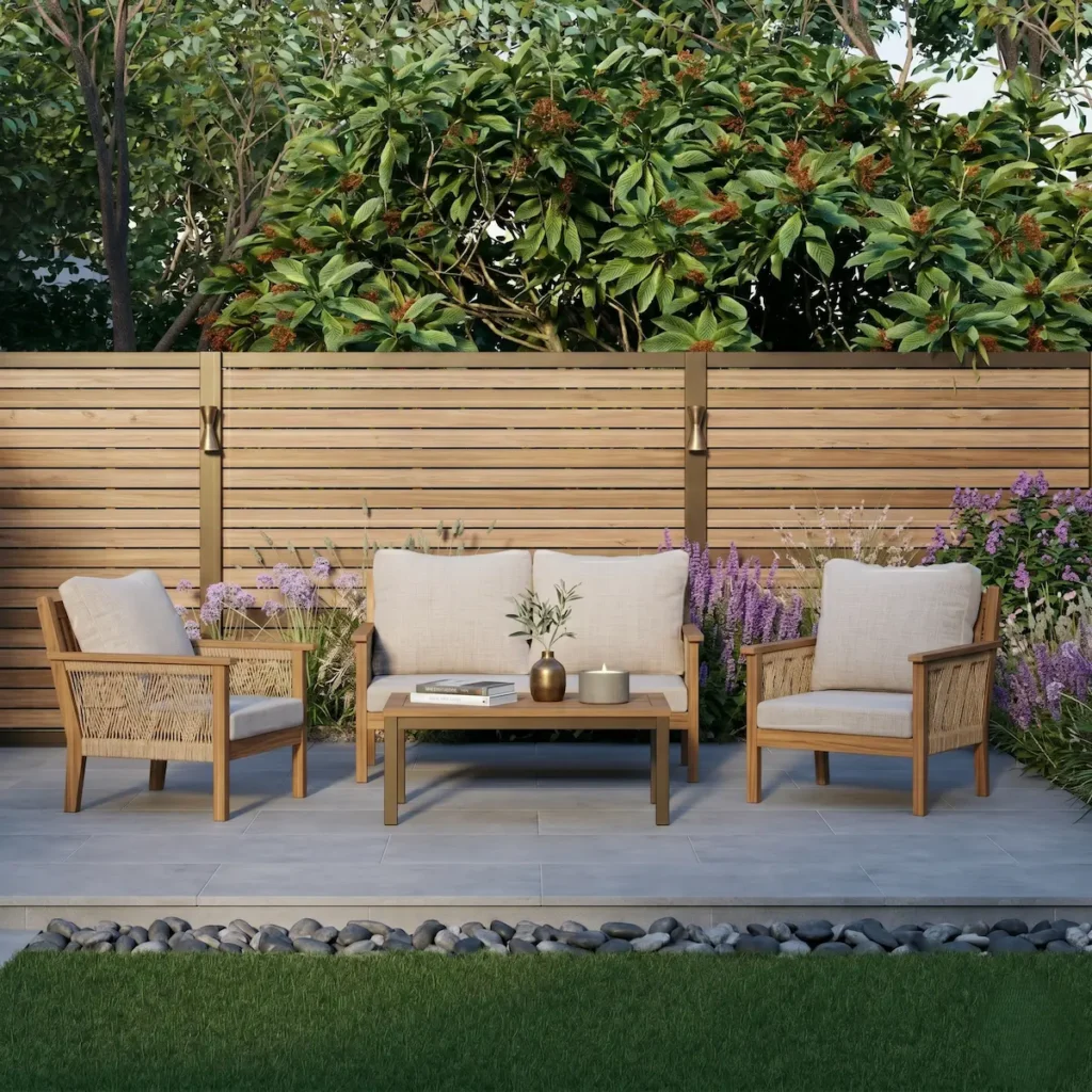 conjunto sofa 2 y sillones teca mesa baja teca | jardinesconestiloes Conjunto Sofa 2 Y Sillones Teca Mesa Baja Teca Mobiliario De Teca En La Arquitectura Del Paisaje Exterior Todo Un Clásico