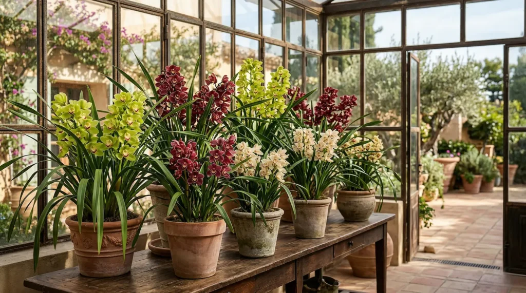 Cymbidium En Maceta Dentro Invernadero Cymbidium La Fuerza Estructural De La Tierra