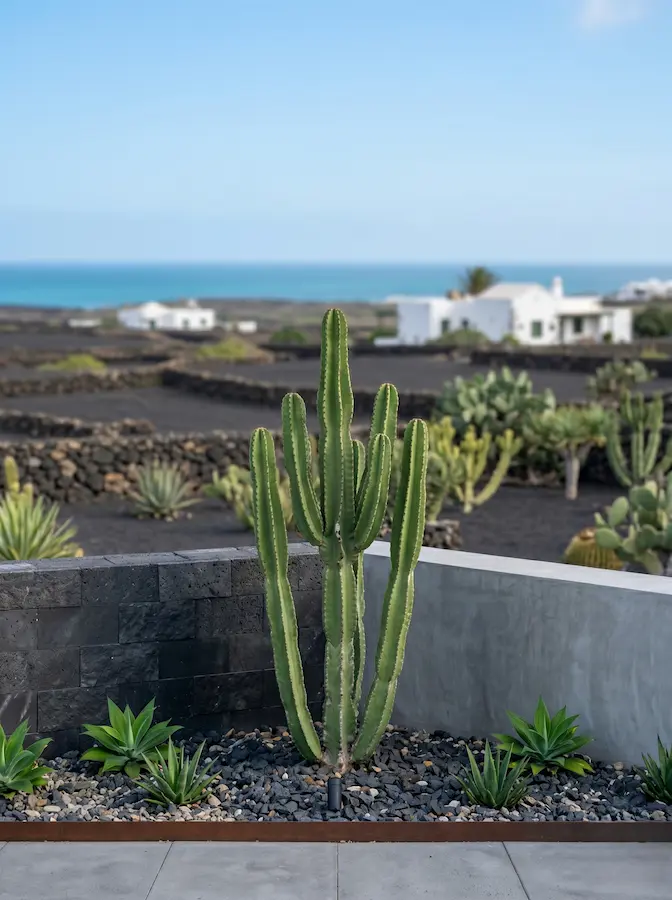 euphorbia detalle | jardinesconestiloes Euphorbia Detalle Serenidad En El Picón Entre Vides Y Mar La Arquitectura Del Paisaje En Lanzarote