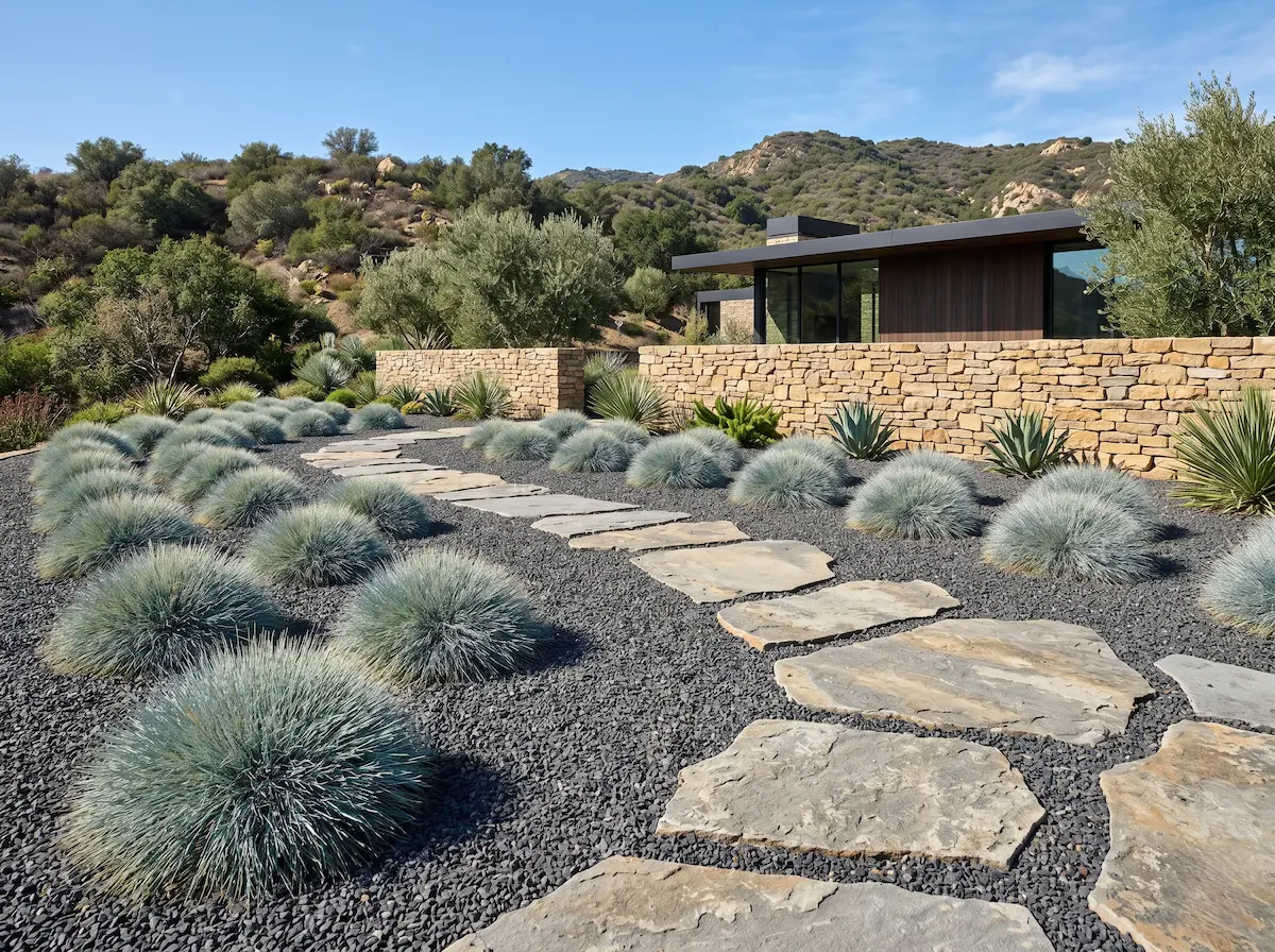 Festuca Glauca Integrada En Jardín Festuca Azul festuca Glauca Geometría Mineral Y Excelencia Cromática