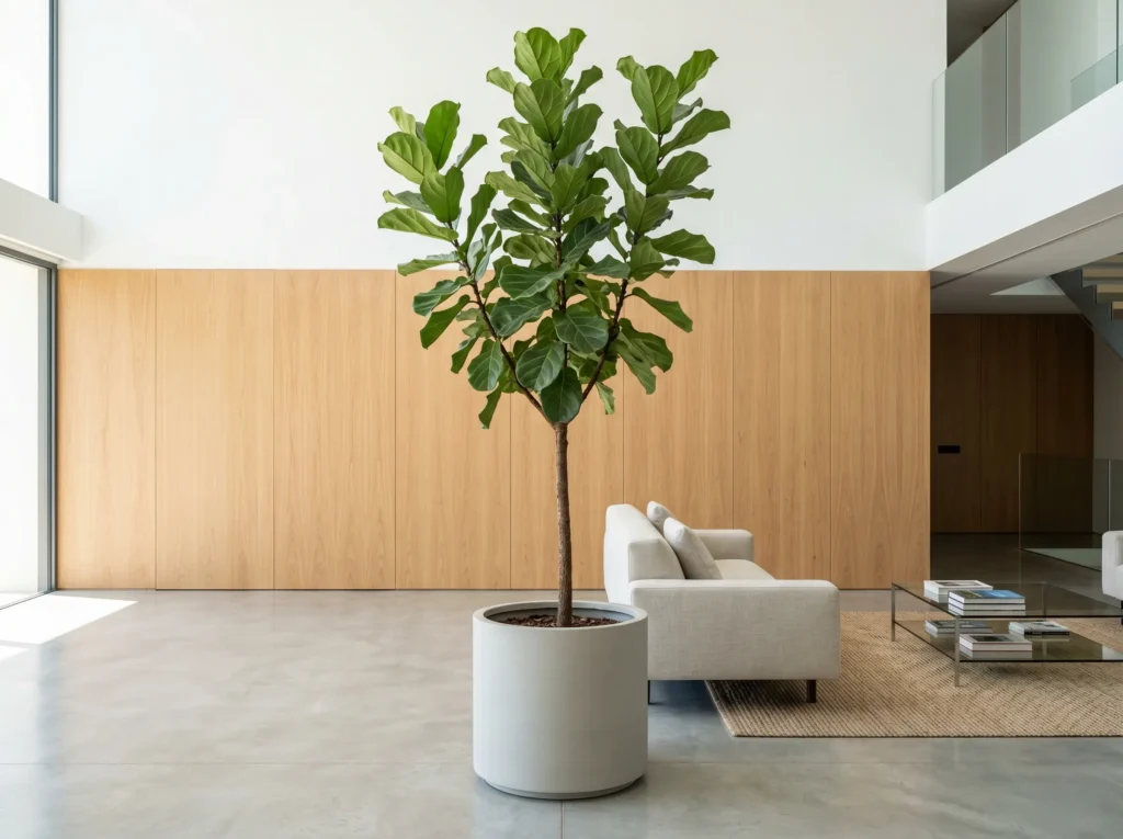 ficus lyrata en salón | jardinesconestiloes Ficus Lyrata En Salón Ficus Lira ficus Lyrata El Pilar Orgánico De La Estética Contemporánea