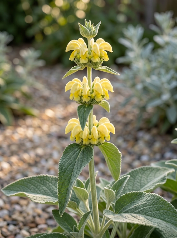Flomis Detalle Phlomis Geometría En El Silencio Al Sol