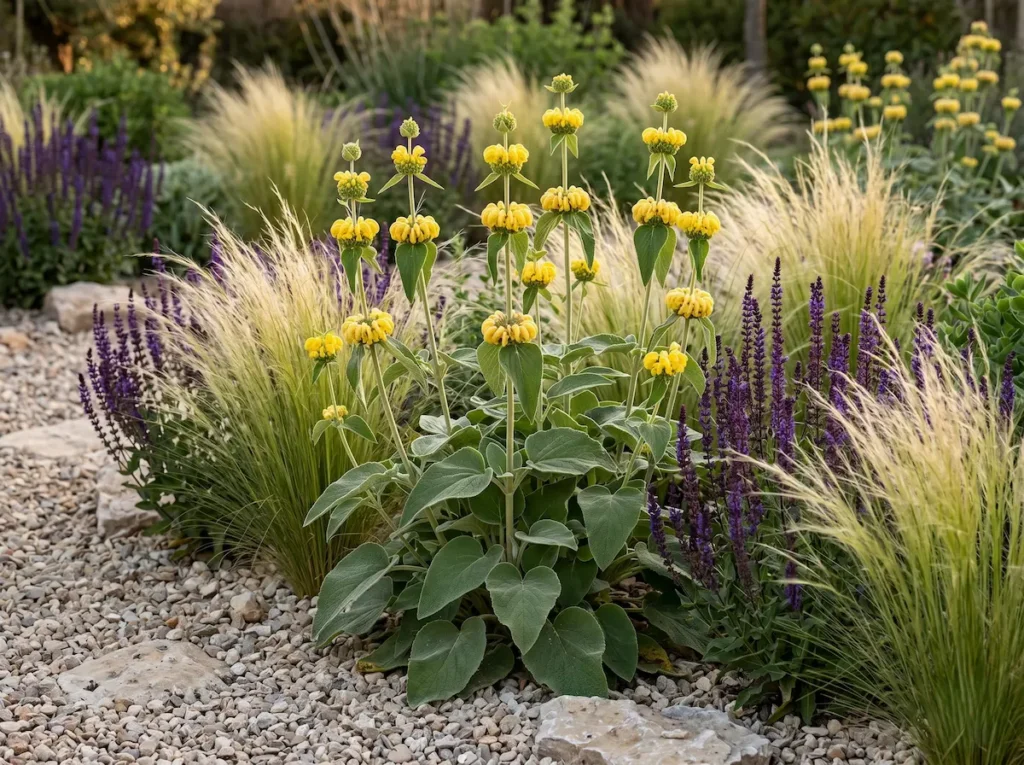flomis en masa con otras | jardinesconestiloes Flomis En Masa Con Otras Phlomis Geometría En El Silencio Al Sol