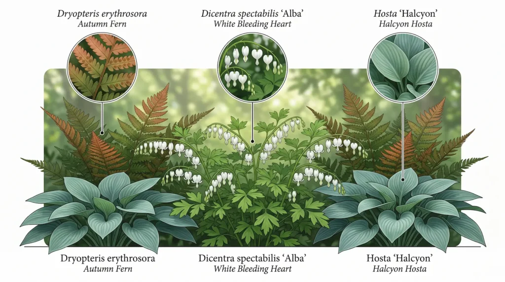 infografia de dicentra alba | jardinesconestiloes Infografia De Dicentra Alba Dicentra Blanca dicentra Spectabilis alba Arquitectura De Sombra