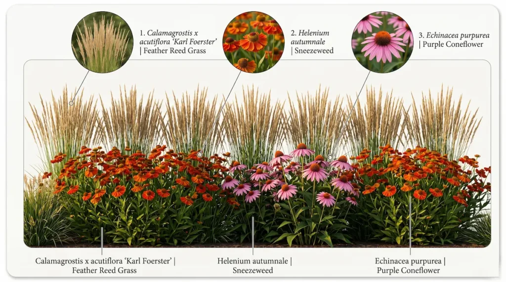 infografia helenio con otras | jardinesconestiloes Infografia Helenio Con Otras Helenio helenium Autumnale La Incandescencia Del Paisajismo Naturalista