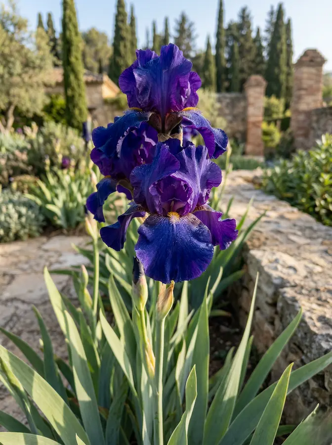 Iris Germanica Diseño Arquitectónico Con Lirios Barbados iris Germanica Verticalidad Y Follaje Estructural
