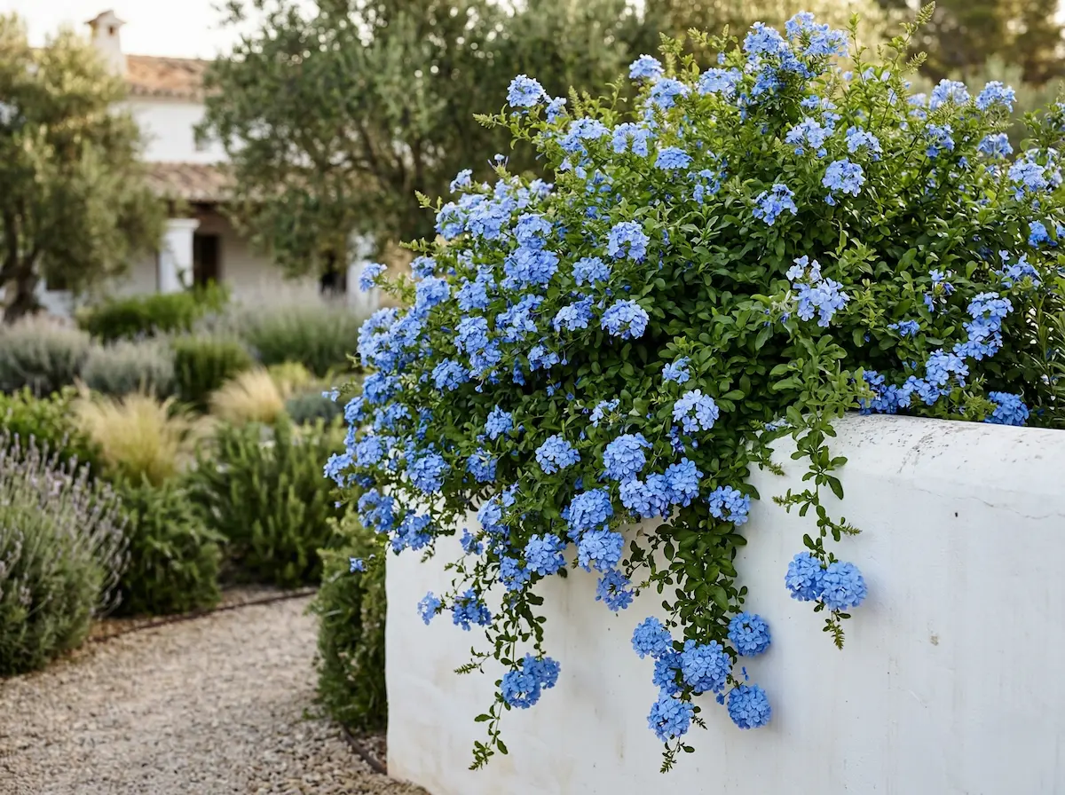 plñumbago en bordura colgando | jardinesconestiloes Plñumbago En Bordura Colgando Plumbago Auriculata Celestina