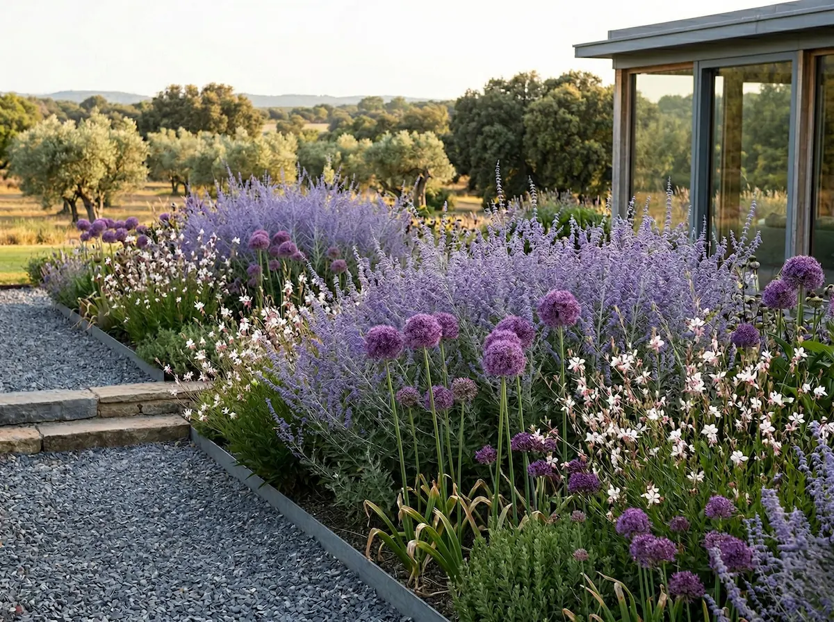 salvia youngii con allium y gaura | jardinesconestiloes Salvia Youngii Con Allium Y Gaura Perovskia salvia Yangii
