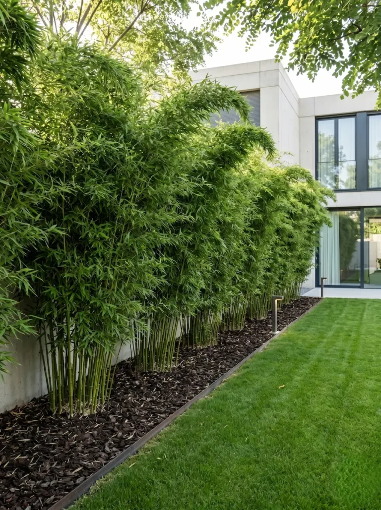 Seto De Fargesia En Jardín Bambú No Invasivo fargesia Spp Arquitectura Vegetal Y Privacidad Sin Riesgo Radicular