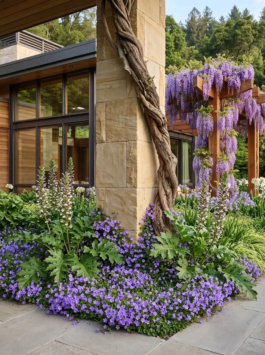 tronco de glicinia abraza columna | jardinesconestiloes Tronco De Glicinia Abraza Columna Diseño Arquitectónico Con Glicinias wisteria Control Volumétrico Y Floración Estructural