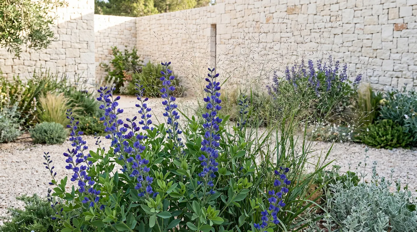 Baptisia australis panoramica | jardinesconestiloes Baptisia Australis Panoramica Baptisia Australis La Estructura Vertical Volumen Y Permanencia