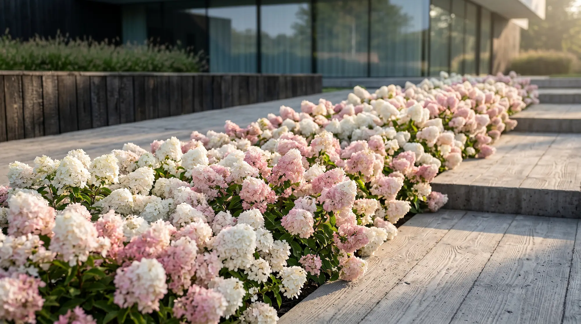 Hydrangea Paniculata Groundbreaker Blush Panoramica El Tapiz Del Paisaje Innovación En La Cobertura Vegetal