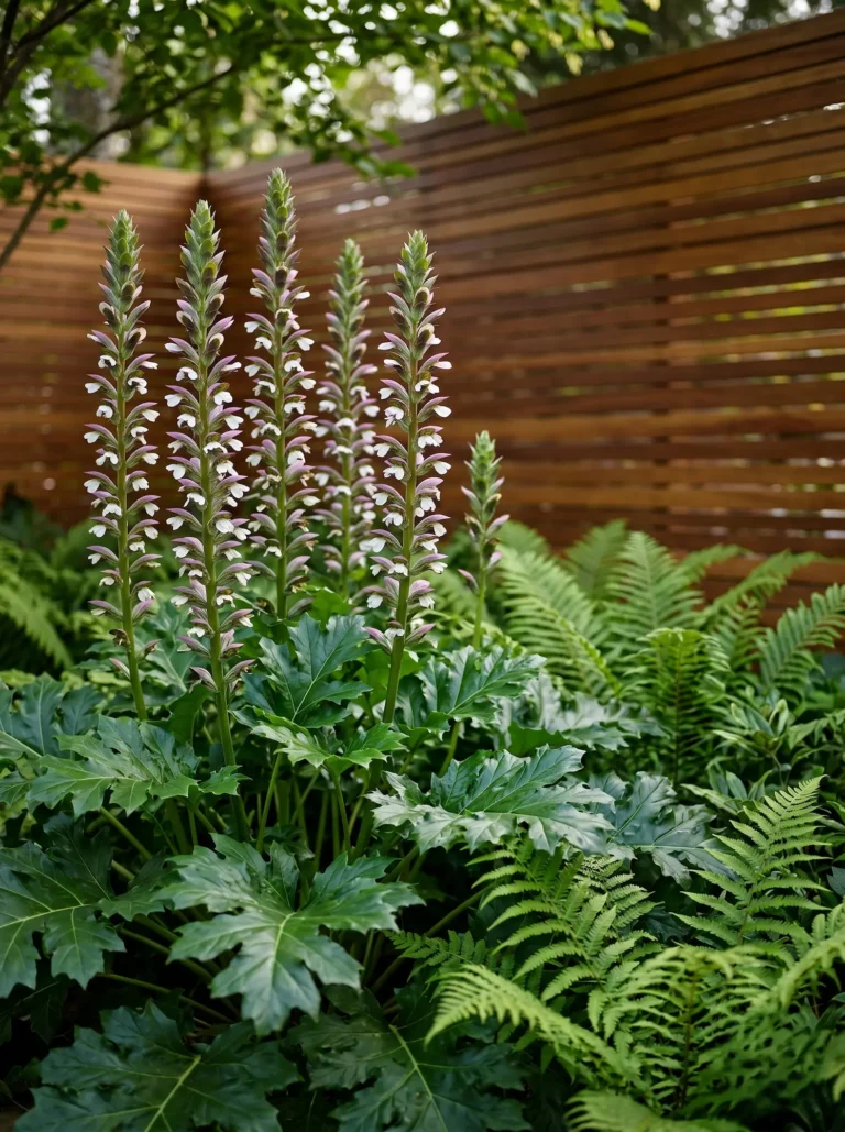 Acanthus Mollis En Sombra Jardín El Acanto acanthus Mollis La Escultura Del Sotobosque