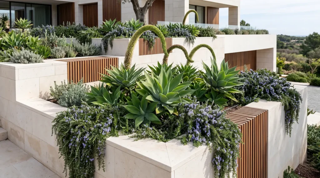 agave atenuata panoramica | jardinesconestiloes Agave Atenuata Panoramica La Escultura Flexible Geometría Y Escala Con Agave Attenuata