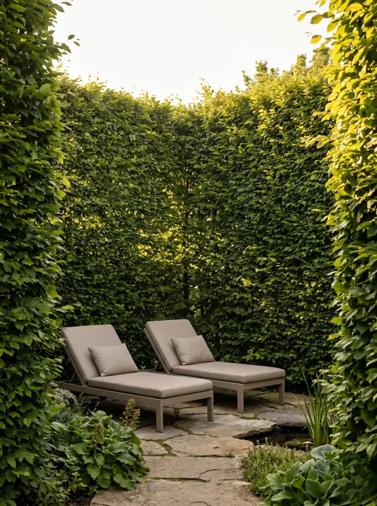 carpinus betula rincón con hamacas | jardinesconestiloes Carpinus Betula Rincón Con Hamacas El Carpe Columnar carpinus Betulus fastigiata La Arquitectura Vegetal De La Verticalidad'Fastigiata', un nexo vegetal perfecto para reducir el estrés y garantizar la privacidad.