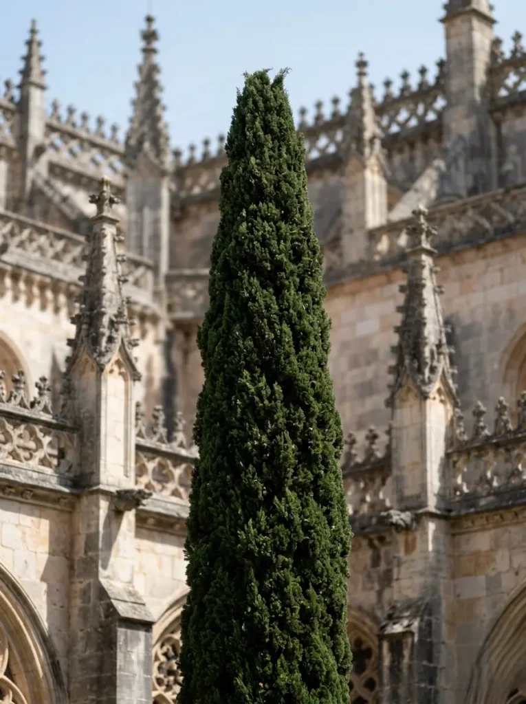 Ciprés En Jardín Monasterio Gótico Flamigero El Claustro De San Juan De Los Reyes La Geometría Del Silencio