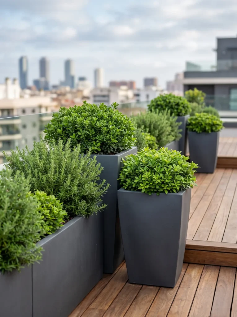 macetas y jardineras en resina atico madrid | jardinesconestiloes Macetas Y Jardineras En Resina Atico Madrid El Refugio Elevado La Ingeniería Botánica En Las Alturas