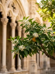 Naranjo En Flor En Monasterio Gótico El Claustro De San Juan De Los Reyes La Geometría Del Silencio