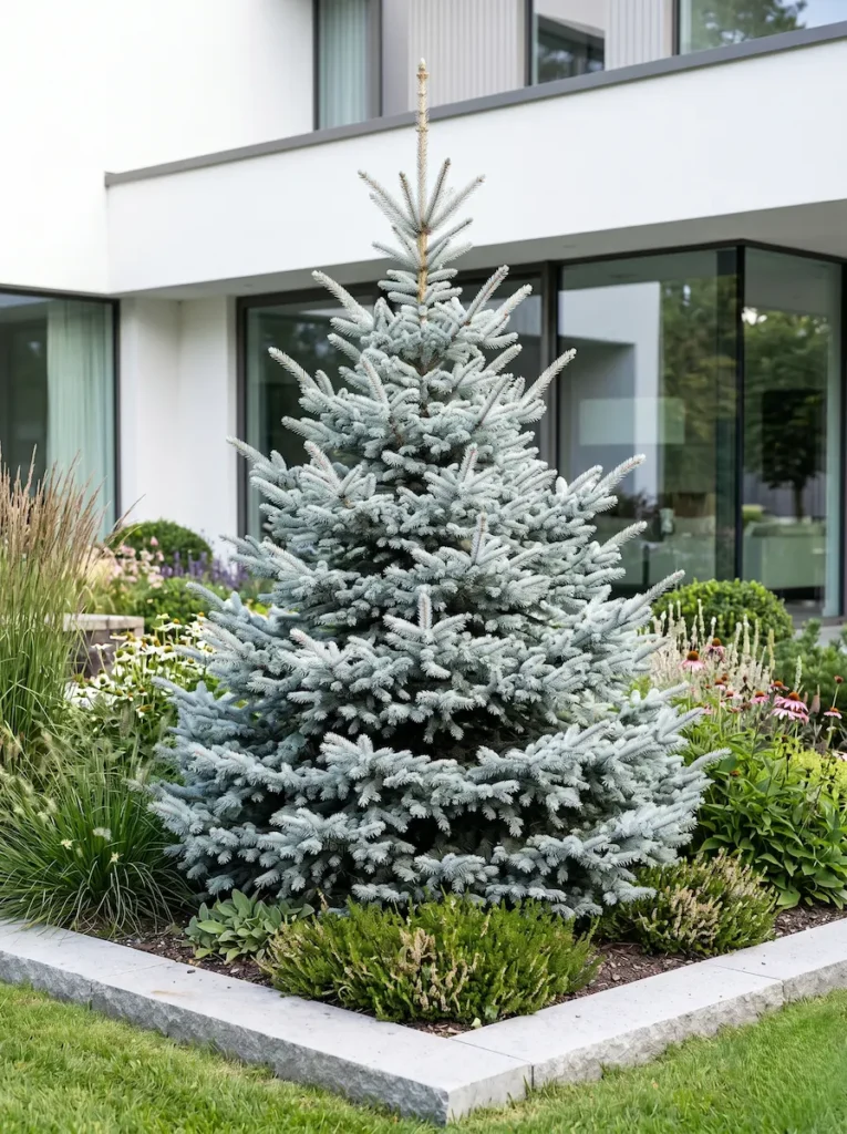 oicea hoopsii | jardinesconestiloes Oicea Hoopsii Coníferas Para Jardín Arquitectura Orden Y Diseño De Excelencia'Hoopsii' con su característica silueta piramidal azul-blanco.
