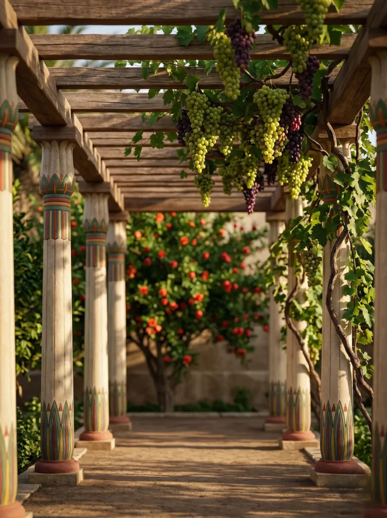 pérgola con vides egipcio1 | jardinesconestiloes Pérgola Con Vides Egipcio1 El Jardín Egipcio El Nacimiento Del Paisajismo Y Arquitectura Del Nilo