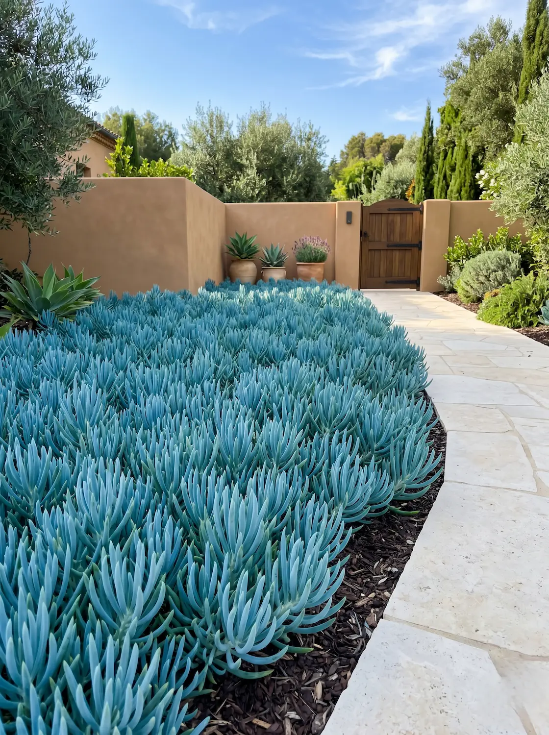 Senecio Azul Como Cubresuelo 1 El Senecio Azul Contraste Cromático Y Arquitectura Tapizante En El Paisaje