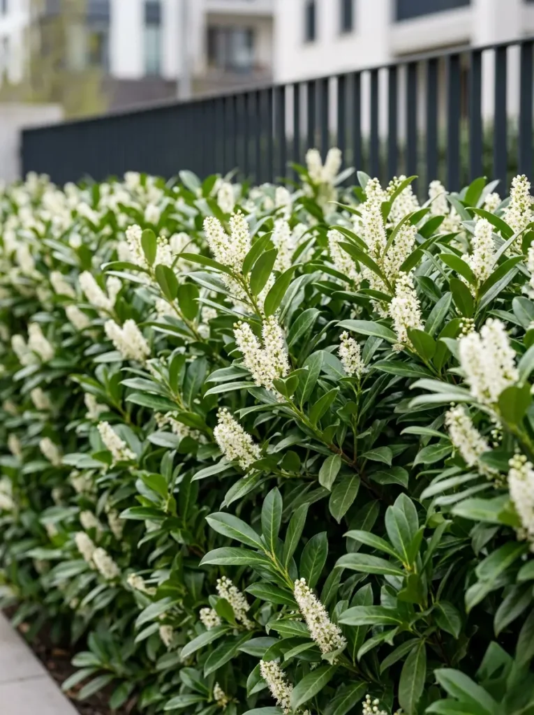 Seto De Laurocerasus En Flor Diseño De Fronteras Vivas El Seto Como Estructura Espacial