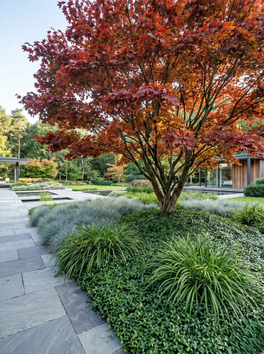 Acer Opalus Arces Ibéricos Color Otoñal Y Estructura En El Jardín Contemporáneo