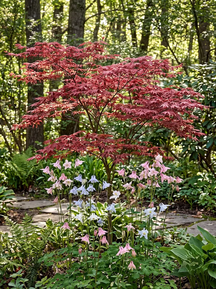 Acer Deshojo Y Aquilegia Inicio