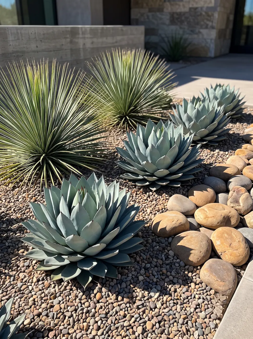 Agave Parryi Y Dasylirion Wheeleri Escultura Árida Y Resiliencia Térmica El Arroyo Seco Con Agave Y Yuca Roja