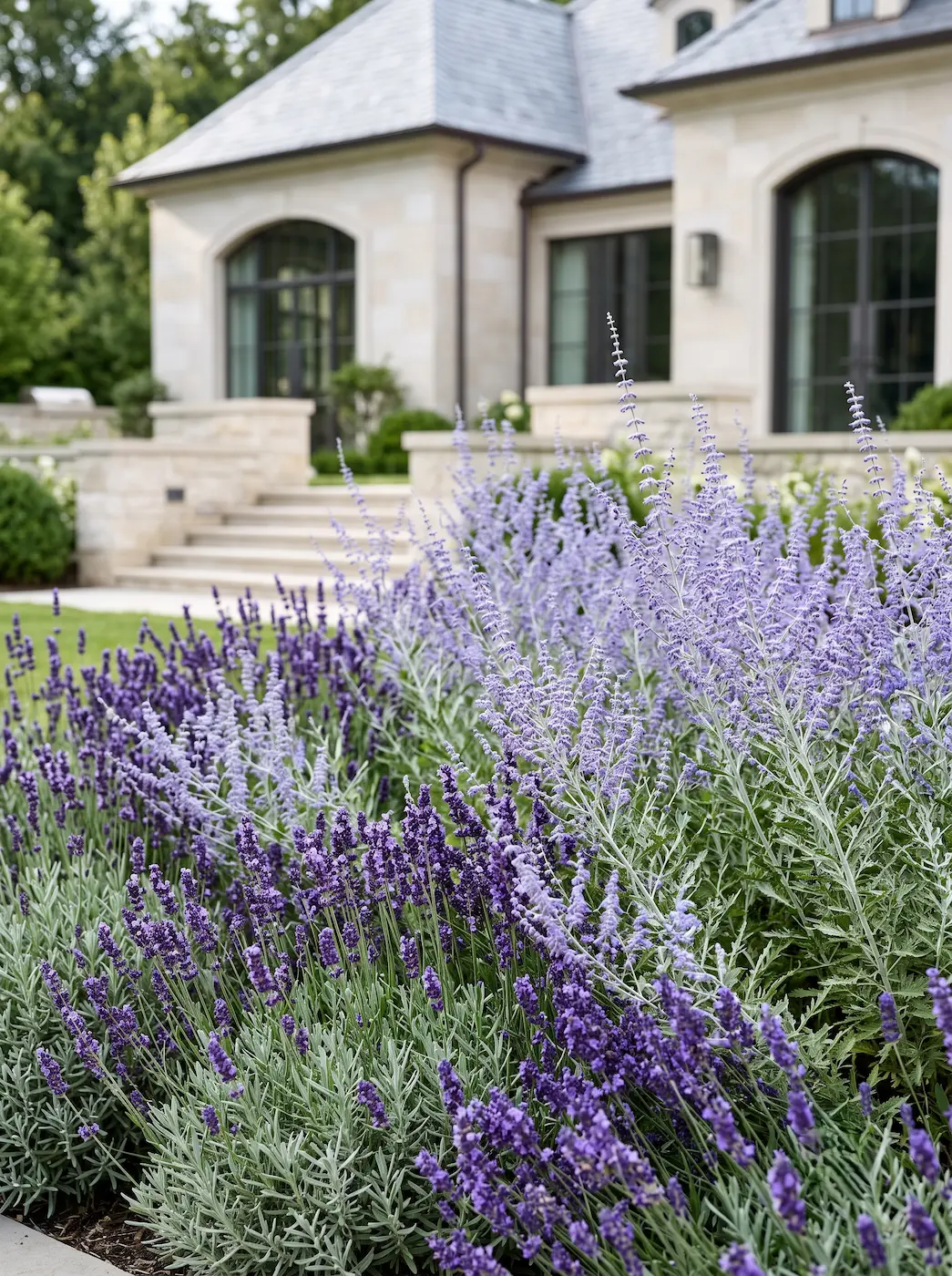Lavandula Y Perovskia El Parterre Etéreo Paisajismo Sensorial En Tonos Púrpura Y Plata