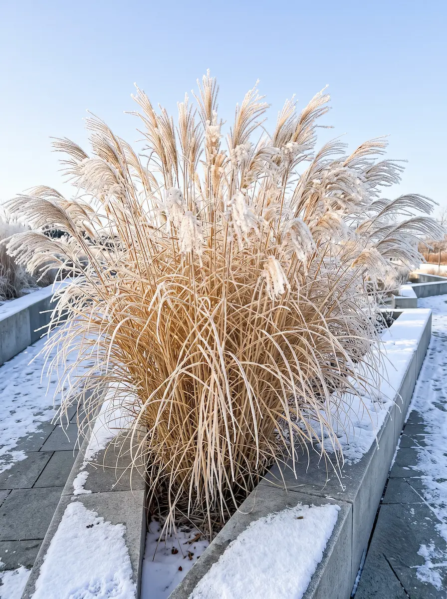 Miscanthus sinensis Gracillimus | jardinesconestiloes Miscanthus Sinensis Gracillimus La Cuarta Estación La Escultura Del Declive Y El Esqueleto Invernal